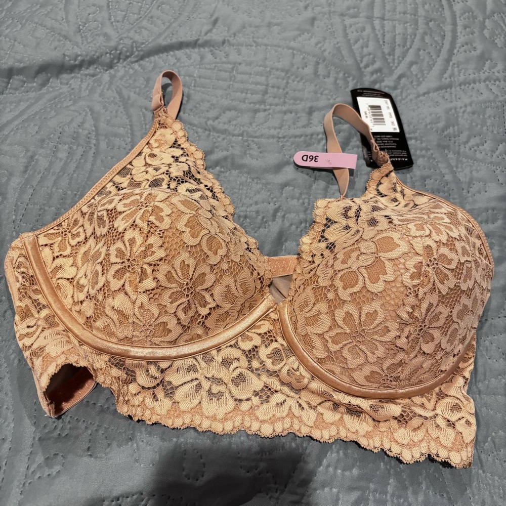 Maidenform Lace Floral Bra - Brown
